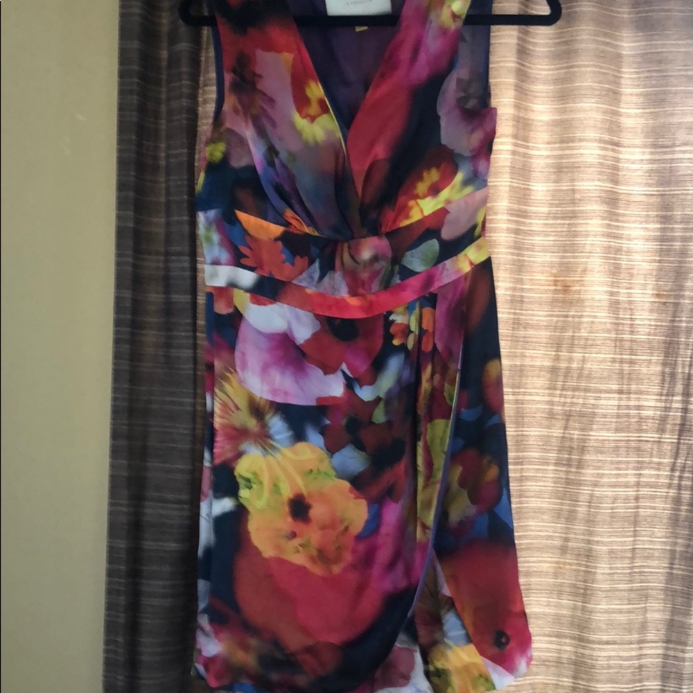 Silk floral print dress